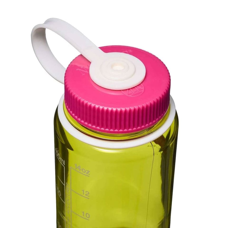 image 1 of Nalgene Wide Mouth 500ml Tritan Renew Water Bottle - Endive - Fuchsia Purple Cap