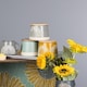 image 4 of English Tableware Company Artisan Flower Grey Canister with Bamboo Lid