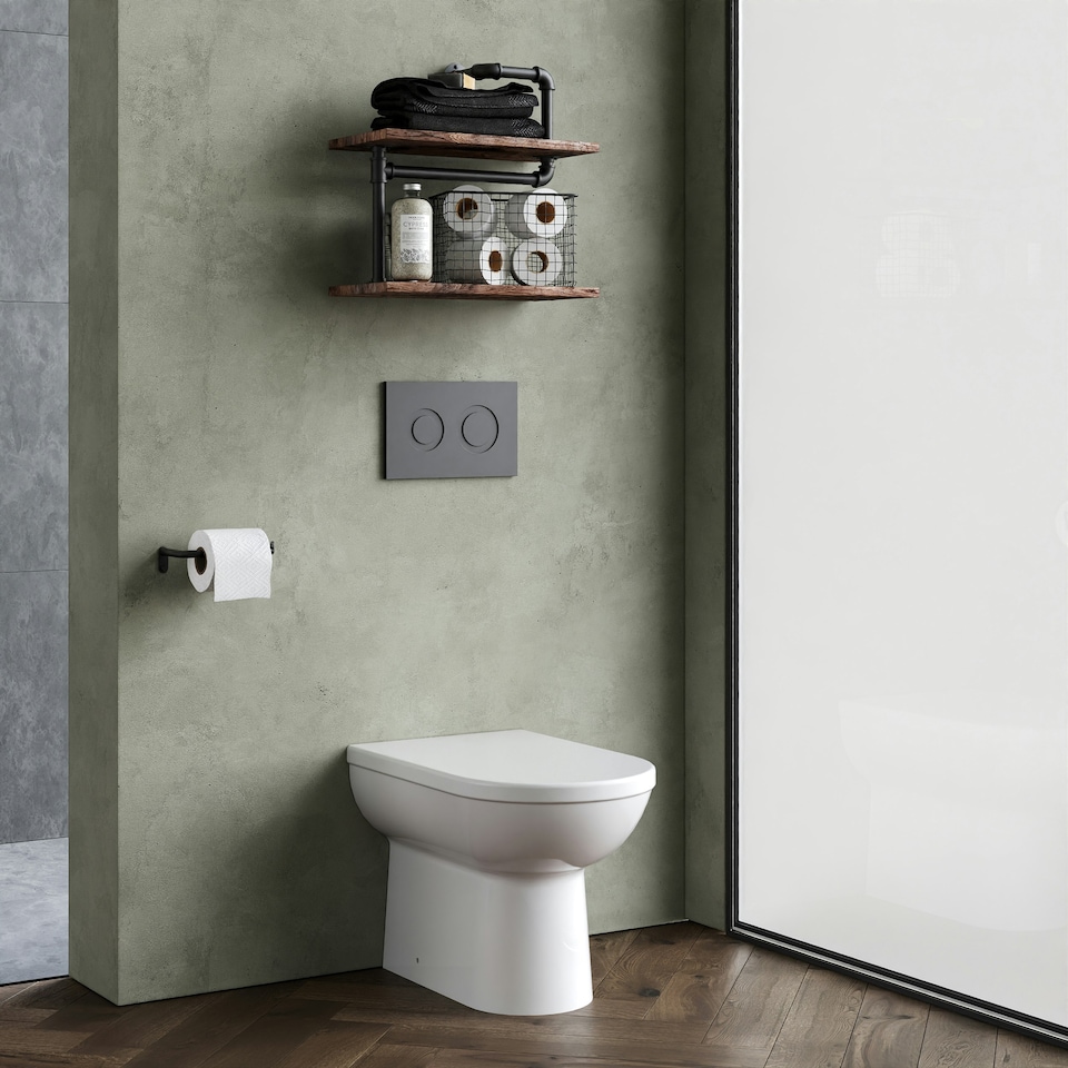 image 1 of Round Back to Wall Toilet Pan   - 395mm x 360mm x 540mm