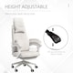 image 4 of Vinsetto Office Chair, Ergonomic Desk Chair, High Back Fabric Work Chair with 160 Reclining Backrest, Retractable Footrest, Neck and Lumbar Pillow for Home and Study, White