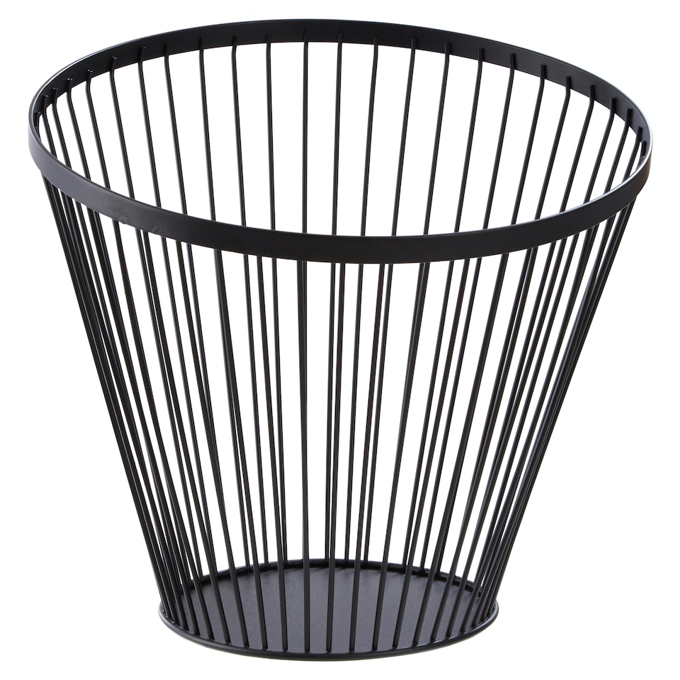 image 1 of Interiors by Premier Tall Oblique Basket With Matte Black Frame, Modern Wire Storage Basket With Angled Design, Durable Metal Black