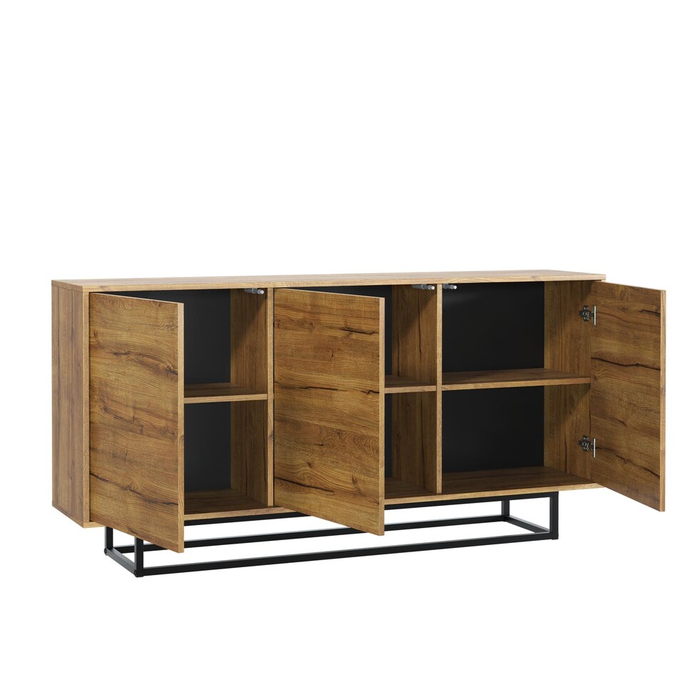 image 1 of TV Unit Cabinet Sideboard Storage Cabinet Vintage Oak Industrial Loft Retro 160cm