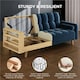 image 5 of Yaheetech Velvet Convertible Sofa Bed | Blue | Three Seater