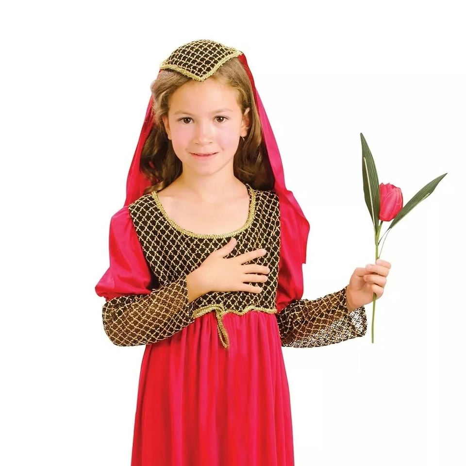 image 1 of Bristol Novelty Girls Dress With Headpiece Costume - Red/Gold - S S