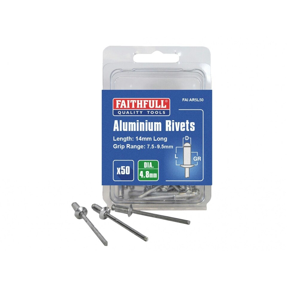 Faithfull Aluminium Rivets - Multi Colour - 5mm Long (Pack 50)