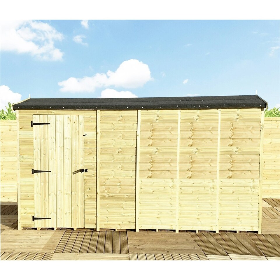 Windowless Ed's 13 x 4 REVERSE Windowless Pressure Treated Tongue And Groove Single ...