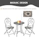 image 5 of Outsunny 3 PCs Garden Bistro Set W/ Balcony Table and Chairs Metal Frame