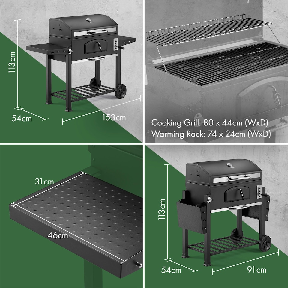image 1 of VonHaus Charcoal BBQ XXL Portable Barbecue