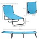 image 7 of Outsunny Reclining Lawn Chaise Lounge Folding Chair Adjustable Backrest, Blue