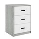 image 6 of Ash Grey 3-Drawer Bedside Table Brown | Accent Colour: Oak