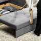 image 8 of HOMCOM 2 Seater Sofa Bed with Hidden Storage, Pull Out Convertible Bed Settee, Modern Snow Flannel Loveseat Sofa Sleeper with 2 Cushions for Living Room, Guest Room, Grey