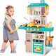 image 4 of Green Kids Role Play Kitchen Set – Realistic Lights, Sounds & Steam Spray with 40+ Accessories  Educational Pretend Cooking Toy for Ages 3+