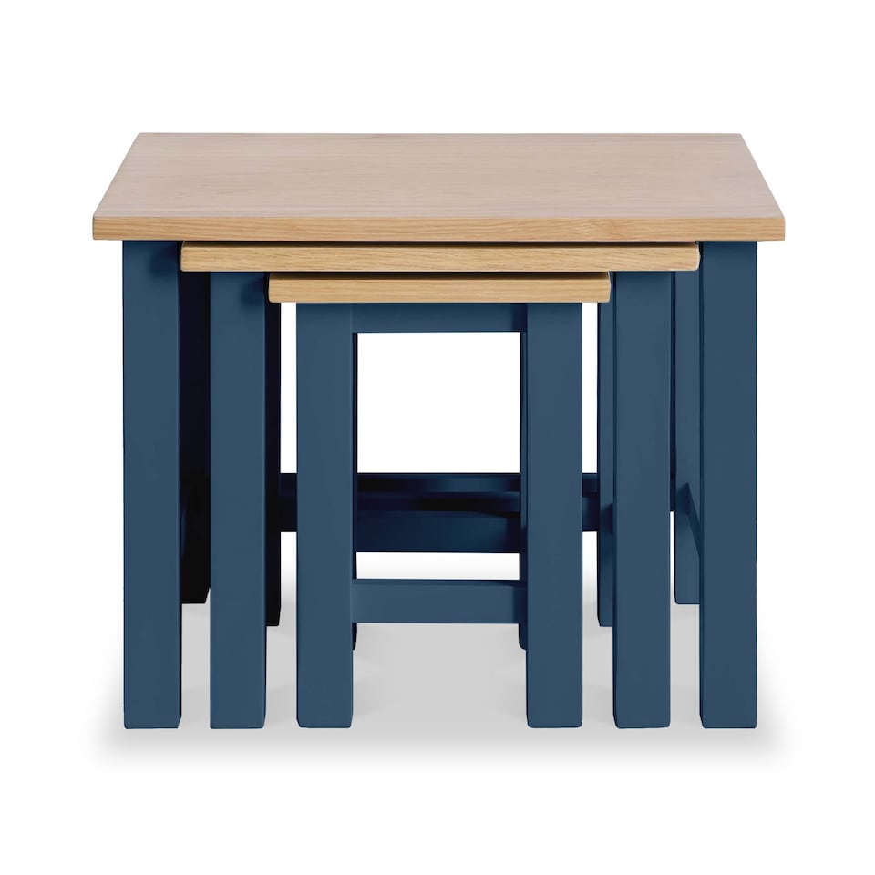image 1 of Farro Navy Blue Nest of 3 Tables - Fully Assembled - By Roseland Furniture