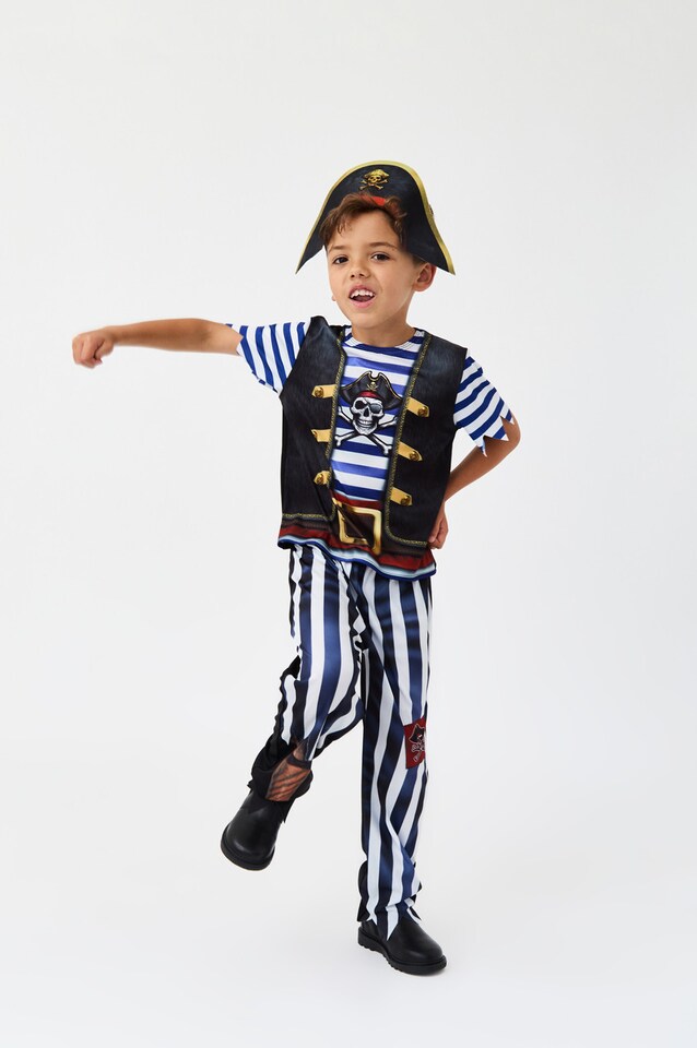 image 1 of Fearsome Pirate Boy Kids Costume - World Book Day, Dress-Up, and Role Play - Ages 3-10 | Multi | Multicoloured | 8-10 years