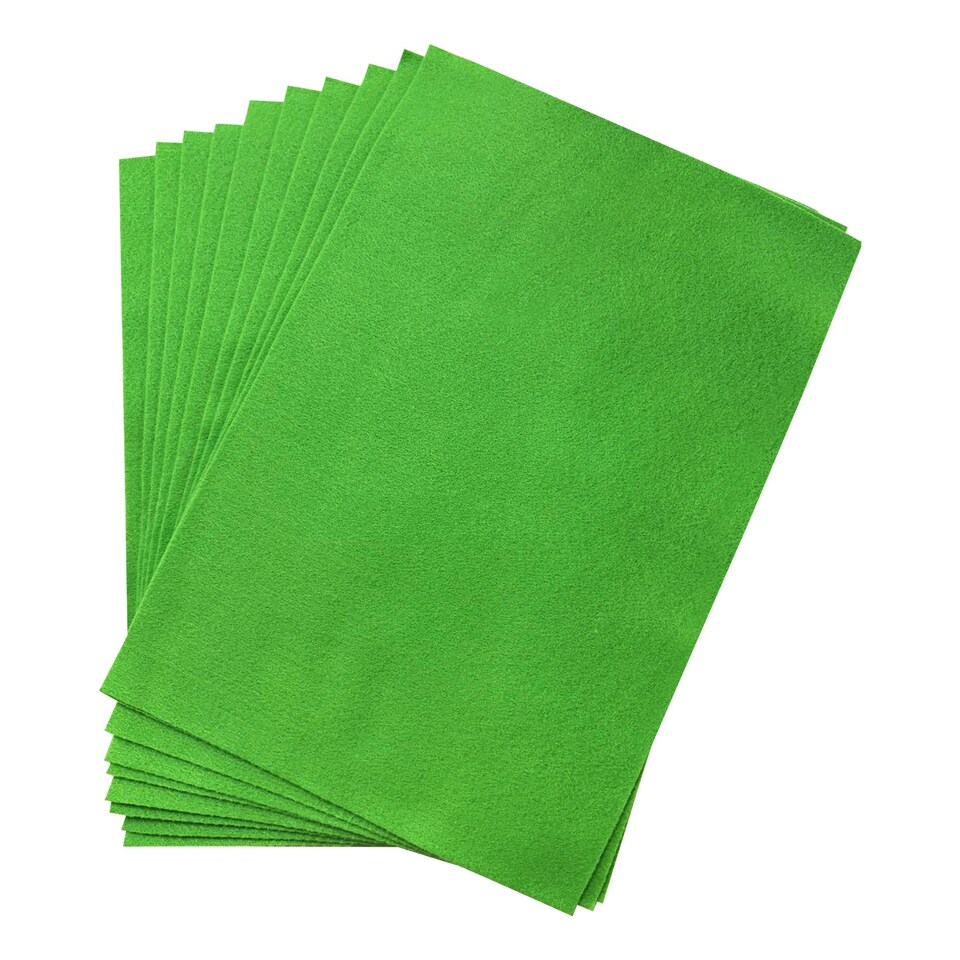 image 1 of Pack of 10 A4 Coloured Felt 180gsm Sheets | Green | Light Green | A4 | 1
