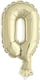 image 1 of Gold Foil Number 0 Balloon Cake Topper 5"