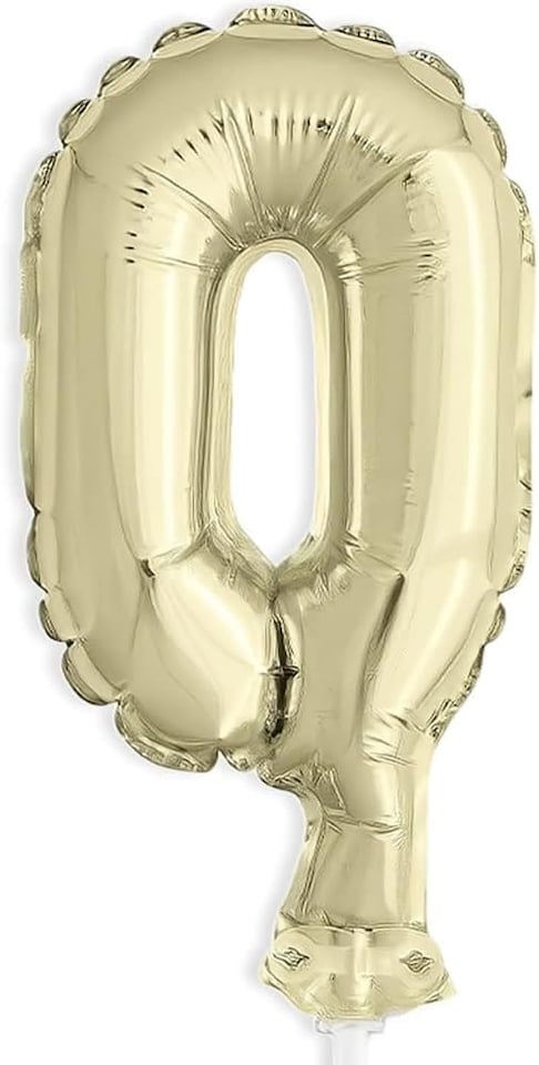 image 1 of Gold Foil Number 0 Balloon Cake Topper 5"