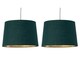 image 1 of Set of 2 Zoey - Dark Green with Gold Inner Easy Fit Pendant or Lamp Shades Green | Gold