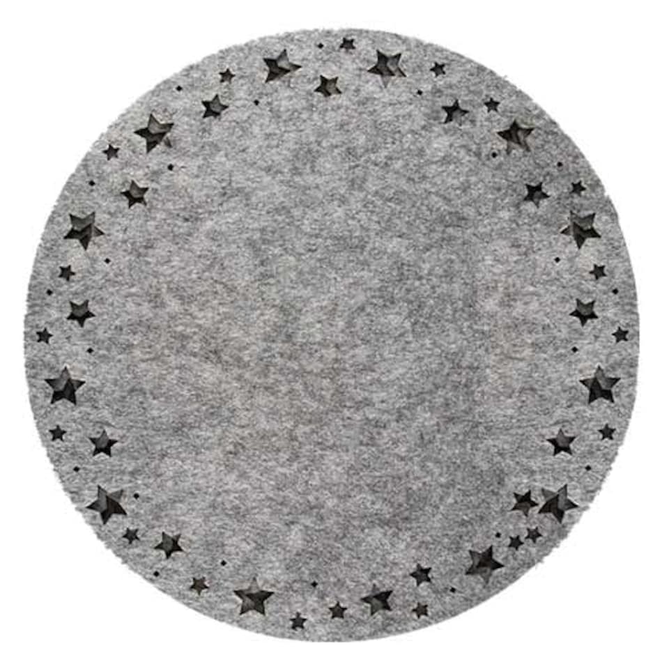image 1 of Grey Star Cutout Christmas Felt Placemats 32cm - Pack of 4