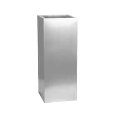 Primrose Zinc Galvanised Tall Rectangular Cube Plant Pot Silver 50cm x 25cm