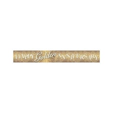 Amscan Holographic Golden (50th) Wedding Anniversary Banner - Gold - One Size