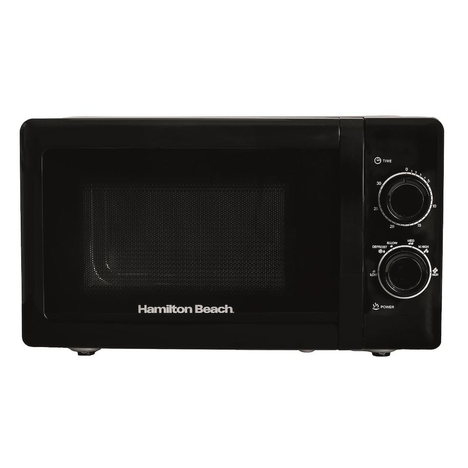 image 1 of Hamilton Beach 20L Manual Black Microwave With Stainless Steel Cavity