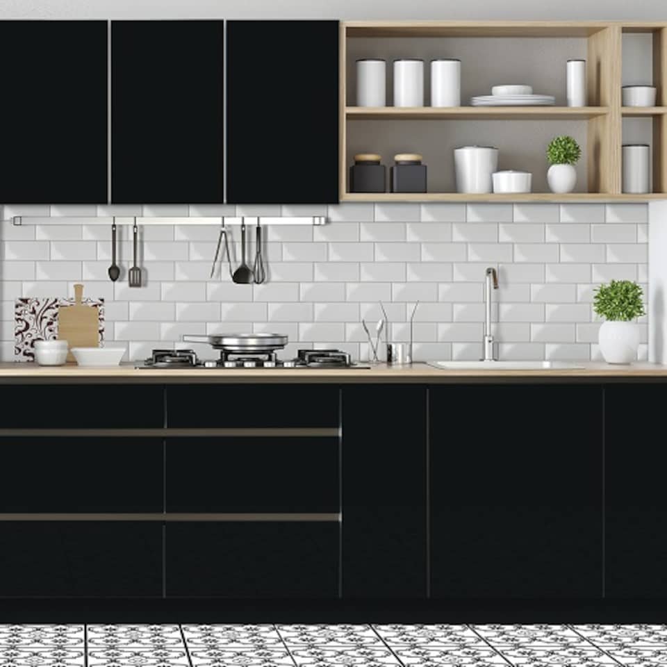image 1 of Sticky Back Plastic Glossy Black Plain Kitchen Self-adhesive Vinyl Wrap for Cupboards, Doors and Furniture 90cm x 15m (3 rolls) - d-c-fix