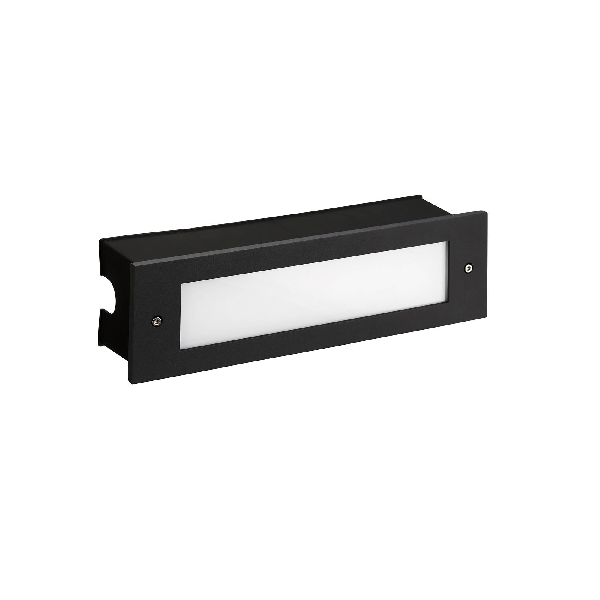 Micenas Outdoor LED Recessed Wall Light Black 29.8cm 1215lm 4000K IP65 - Special Offer