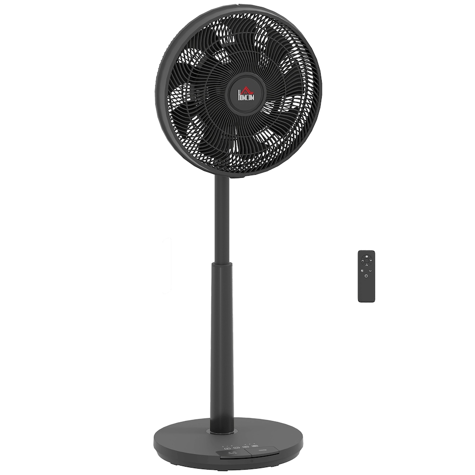image 1 of HOMCOM Quiet Pedestal Fan with Oscillating, Tilt | Black