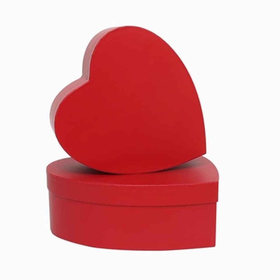 Heart Shaped Red Hat Boxes - Pack of 2