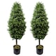 image 1 of Leaf 120cm Outdoor Buxus Ball Cone Artificial Tree UV Resistant Outdoor | Green | 4ft
