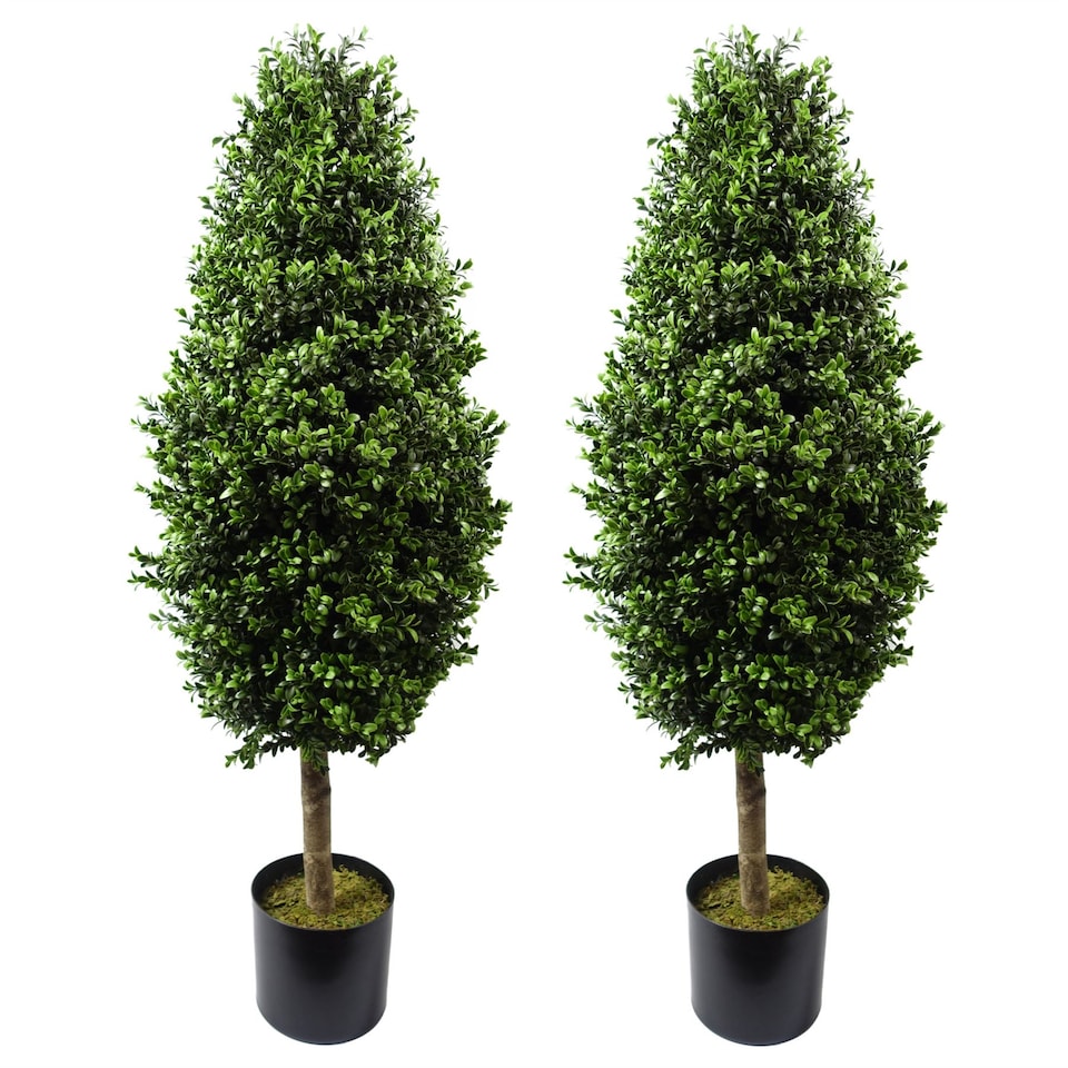 image 1 of Leaf 120cm Outdoor Buxus Ball Cone Artificial Tree UV Resistant Outdoor | Green | 4ft