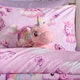 image 2 of OHS Kids Unicorn Microfibre Bedding Set Duvet Cover with Pillowcase | Purple | Lilac | Single