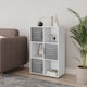 image 3 of 6-Cube Shelving Unit With Metal Doors | White | White & Grey | 1