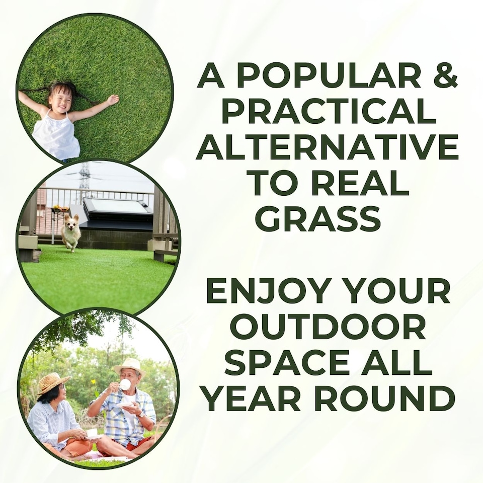 image 1 of 7mm Artificial Grass - 4m x 4m - Budget Fake Lawn Astro Turf | Green | 4m x 4m | 1
