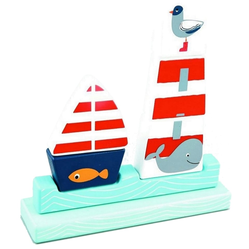 image 1 of Floss & Rock 7 Piece Wooden Magnetic 3D Puzzle - At Sea