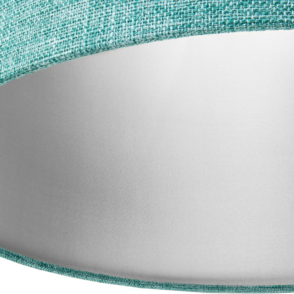 image 1 of Contemporary and Sleek 10 Inch Teal Linen Fabric Drum Lamp Shade 60w Maximum | Blue