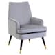 image 2 of Interiors by Grey Velvet Armchair, Built to Last Lounge Chair, Easy to Maintain Velvet Chair, Reliable Armchair
