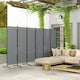 image 8 of Outsunny Garden Privacy Screen Foldable 6 Panel Room Divider, Dark Grey