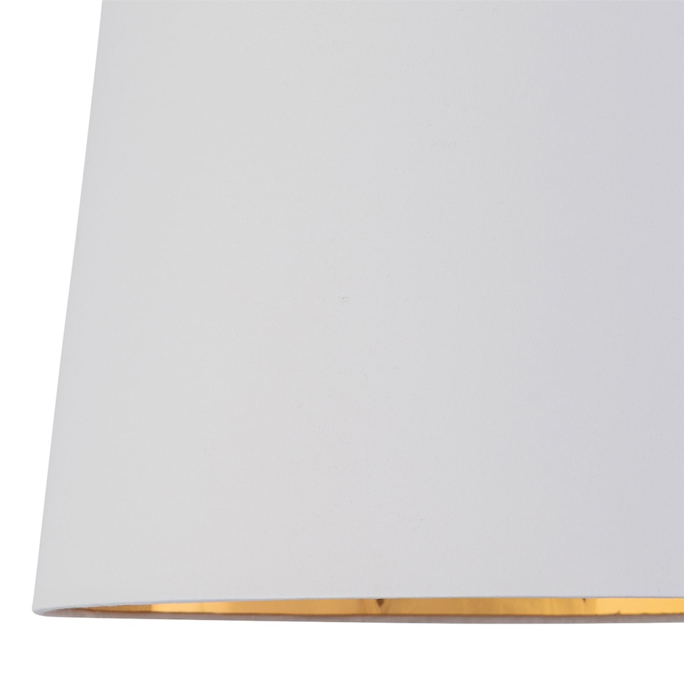 image 1 of Set of 2 Dark Oak Table Lamp or Bedside Lights with White Gold Shades | Brown | White | Large | 2