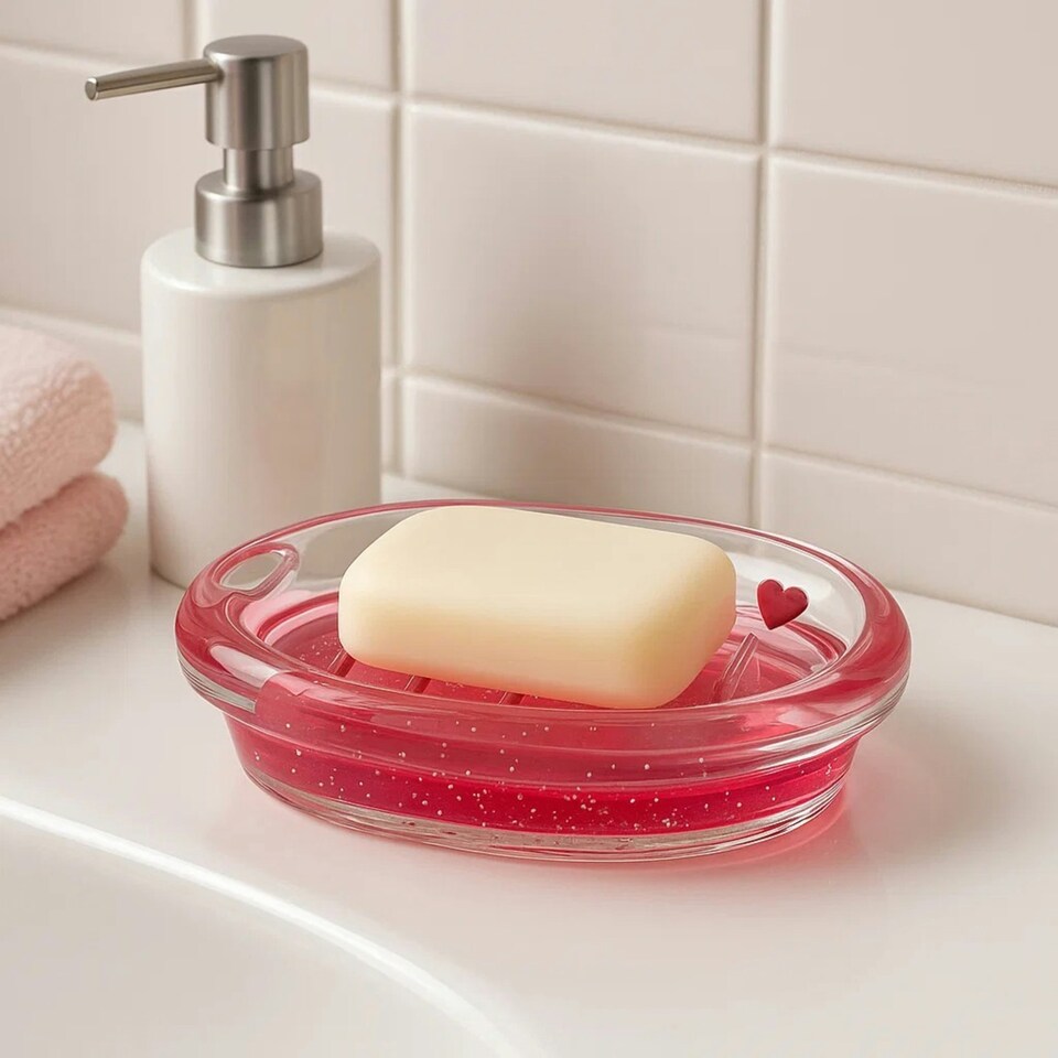 image 1 of Acrylic Hearts Soap Dish