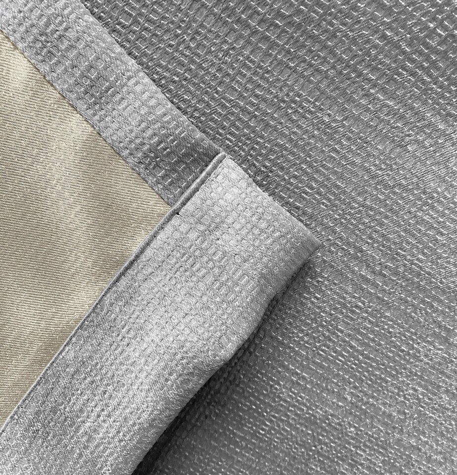 image 1 of Enhanced Living Matrix Grey Silver 46 x 72 inch (117x183cm) Tape Top Thermal Noise reducing Dim Out Curtains (PAIR)