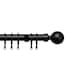 image 1 of 25-28mm Ball End Black Metal Curtain Pole Set 200 - 380cm Black | Black