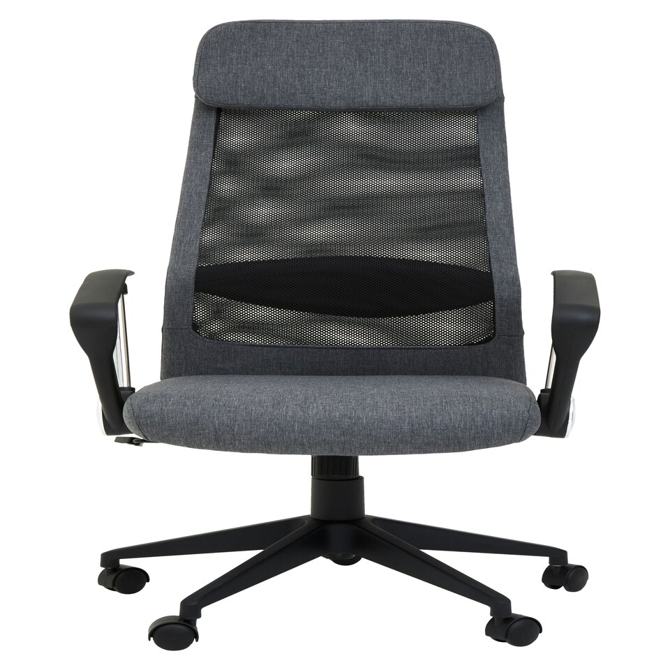 image 1 of Interiors by Premier Brent Black Mesh And Grey Fabric Home Office Chair