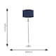 image 7 of ValueLights Marissa Navy Blue Shade with Chrome Stacked Ball Floor Lamp | Blue