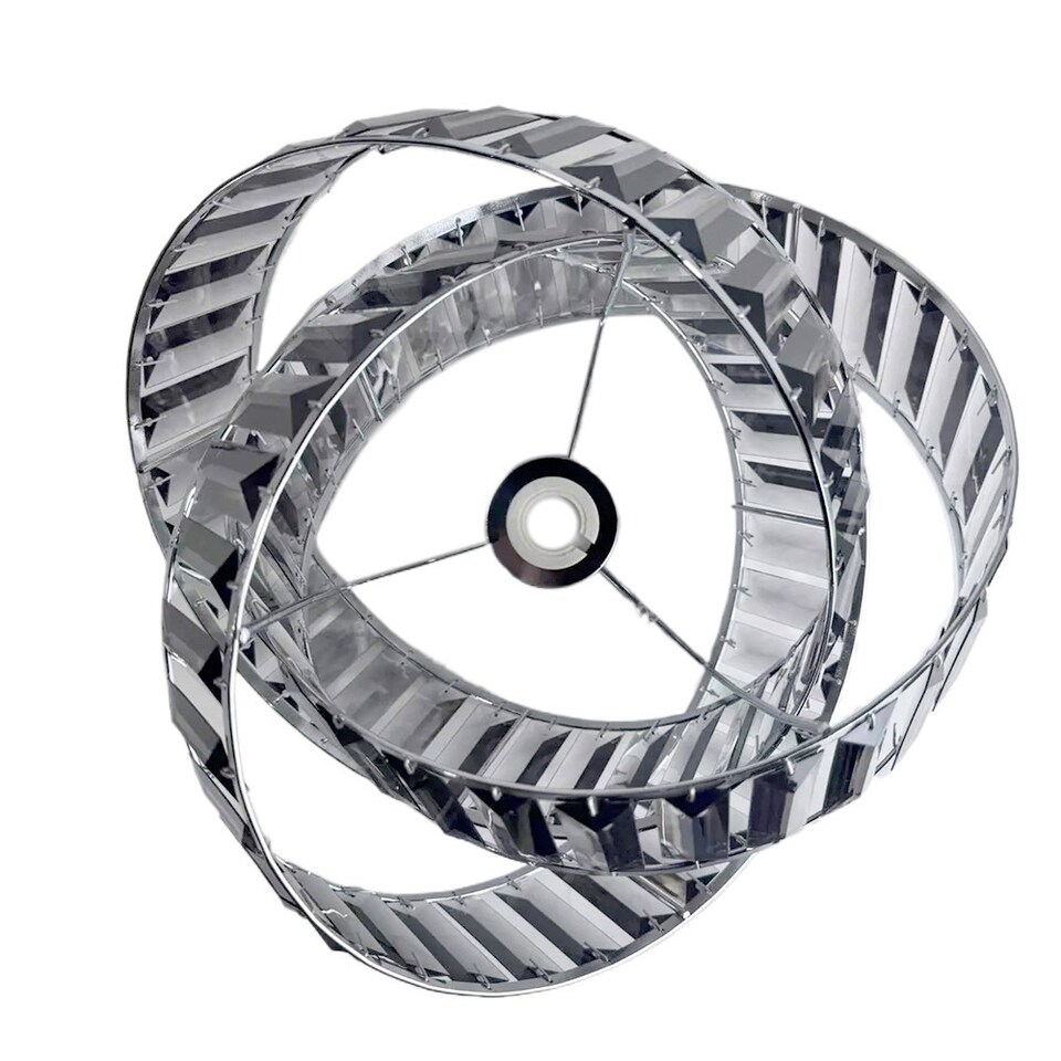 image 1 of VOLTICO 3 Tier Crystal Ceiling Light Shade Grey | Modern Interlocking Ring Pendant Lampshade E27