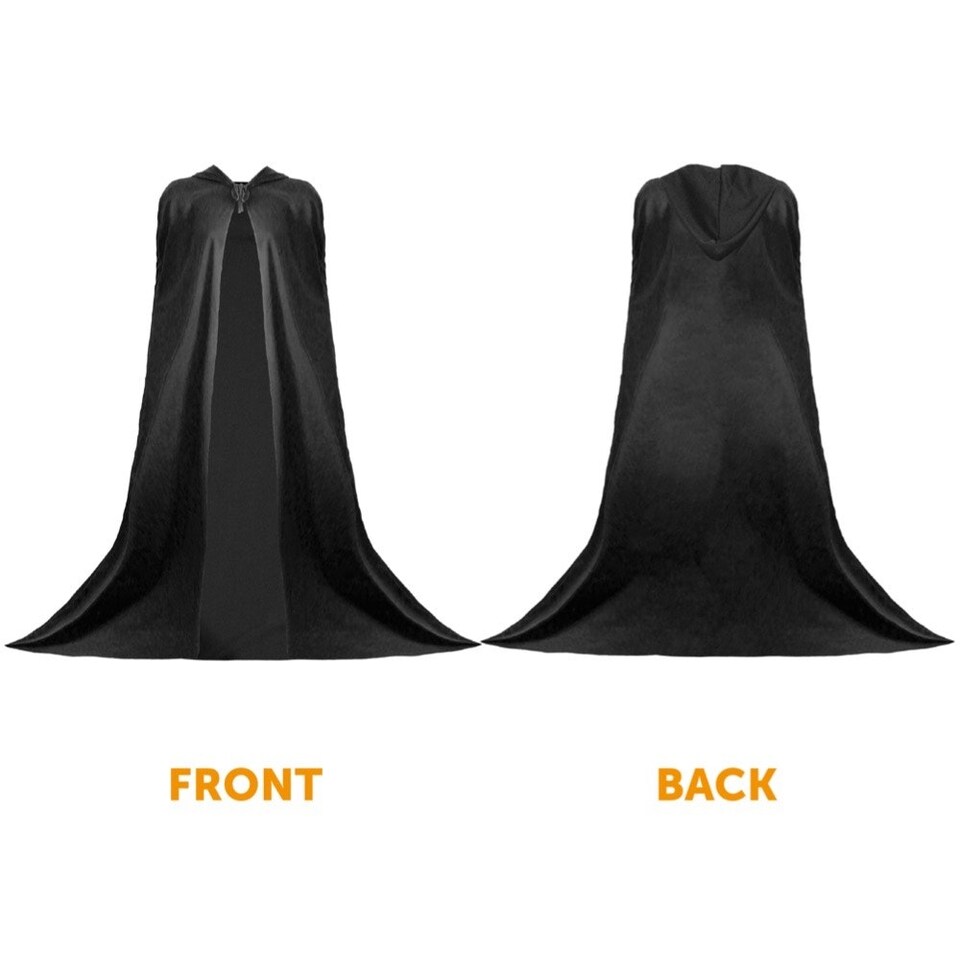 image 1 of Black Hooded Cape Black | One Size