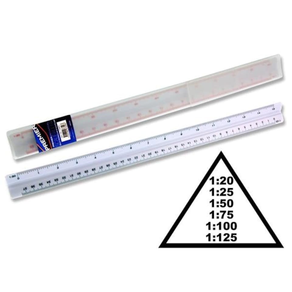 image 1 of 30cm Triangular Scale Ruler In Case by Premier Universal