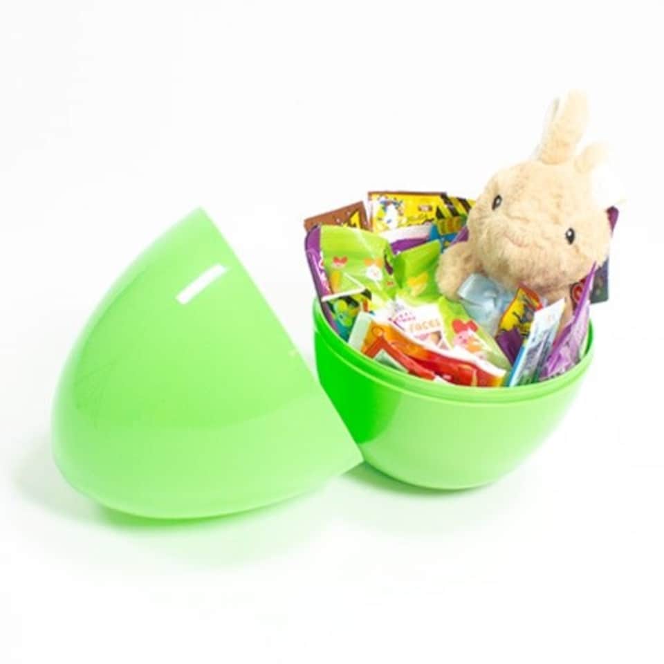 image 1 of Green Extra Large Jumbo Plastic Refillable Easter Egg