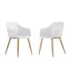 image 9 of Set of 2 Eden Modern Dining Chairs, Faux Leather Padded Cushion & Solid Wooden Legs Grey